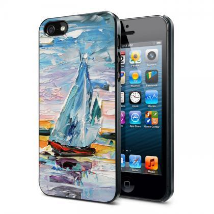 Sea Sailboat Painting Iphone 6 Plus 6 5s 5c 5 4s 4..