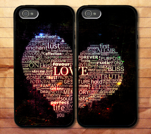 Love Word Iphone 6 Plus 6 5s 5c 5 4s 4 Samsung Galaxy S6 S5 Mini S4 S3 Note 4 Couple Cases (2 Cases)