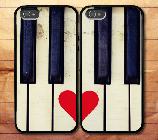 Love Piano Iphone 6 Plus 6 5s 5c 5 4s 4 Samsung Galaxy S6 S5 Mini S4 S3 Note 4 Couple Cases (2 Cases)
