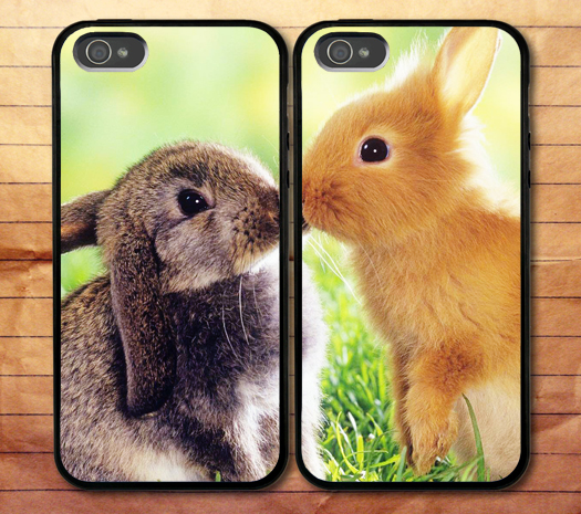 Rabbit Kiss Iphone 6 Plus 6 5s 5c 5 4s 4 Samsung Galaxy S6 S5 Mini S4 S3 Note 4 Couple Cases (2 Cases)