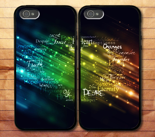 Sparkle Love Words Iphone 6 Plus 6 5s 5c 5 4s 4 Samsung Galaxy S6 S5 Mini S4 S3 Note 4 Couple Cases (2 Cases)